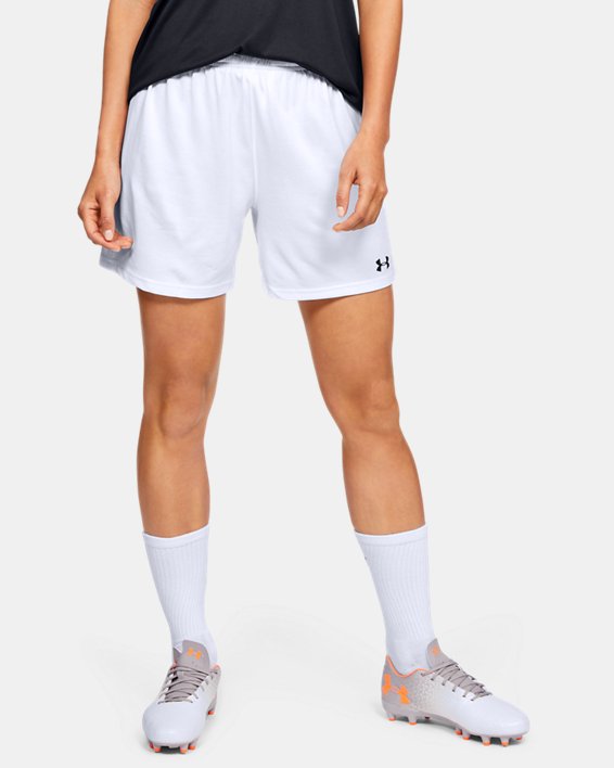 Women's UA Microthread Match Shorts, White, pdpMainDesktop image number 0
